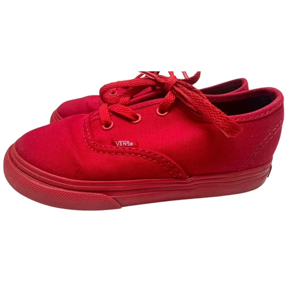 Vans Off‎ the Wall Authentic True Red/Black Toddler Baby Shoes Size 9 Rare